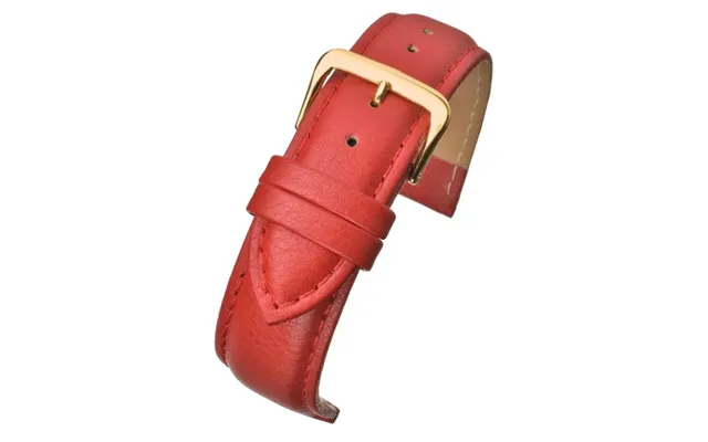 Red Padded Buffalo Grain Leather Watch Strap 26mm