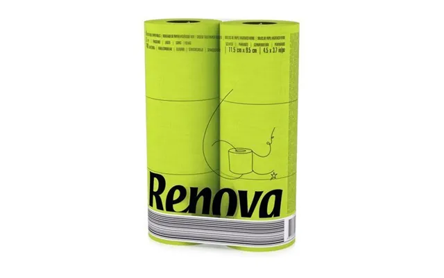 Renova 6 Rolls 3 Ply Soft Colour Toilet Loo Bathroom Tissue Paper Rolls - Green product image