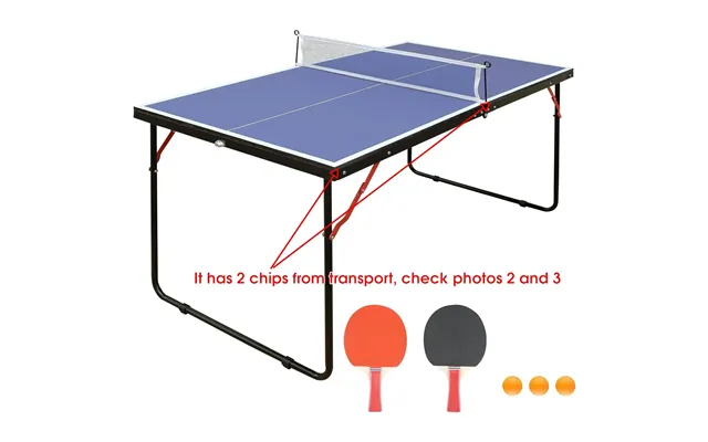 Rexous Midsize Folding Ping Pong Table Game Set 2 Paddles 3 Balls - Net 30''x54''