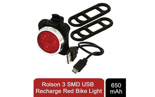 Rolson 3 Smd Usb Recharge Red Bike Light product image
