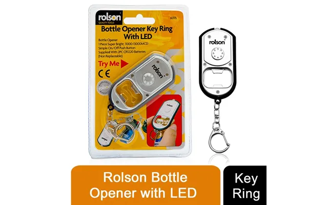 Rolson Bottle Opener Key Ring With Led & On Off Button - High Quality