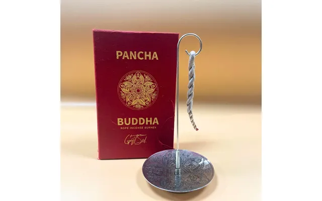 Rope Incense And Silver Plated Holder Set - Pancha Buddha