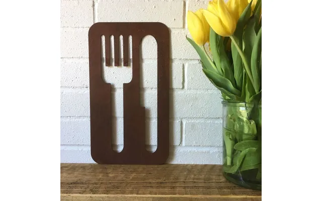 Rusted Knife And Fork Kitchen Sign Decoration