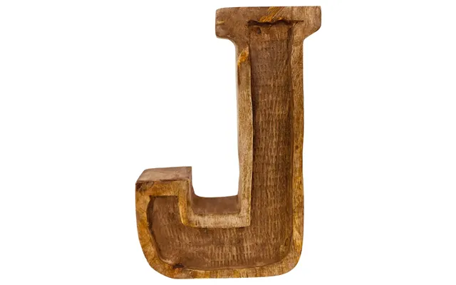 Rustic Hand Carved Wooden Embossed Letter J