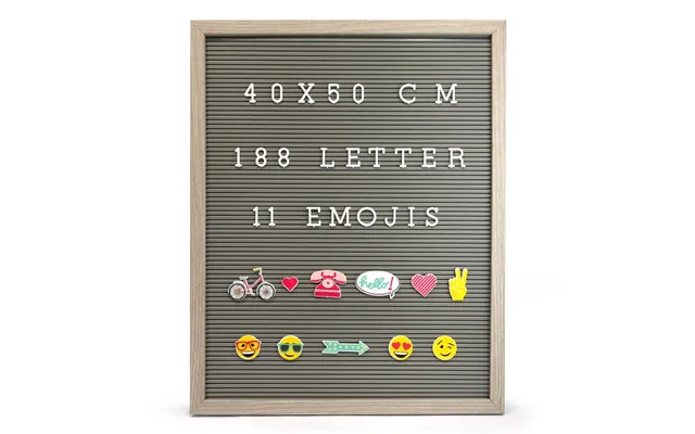 Rustic Message Board - 188 White Letters 11 Emojis