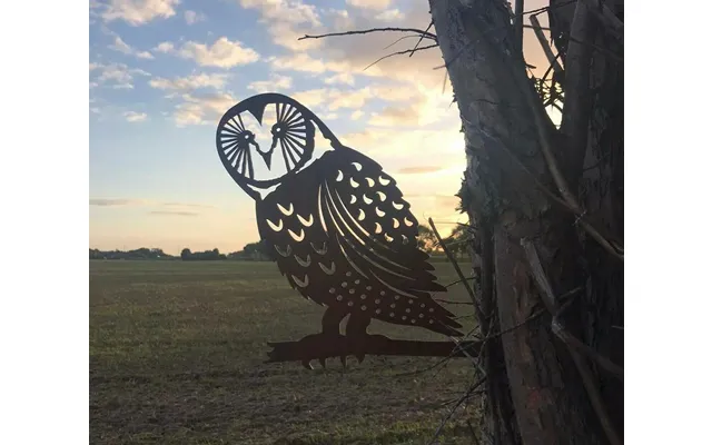 Rusty Metal Barn Owl Garden Silhouette Sign Ornament Decoration Bird Feature