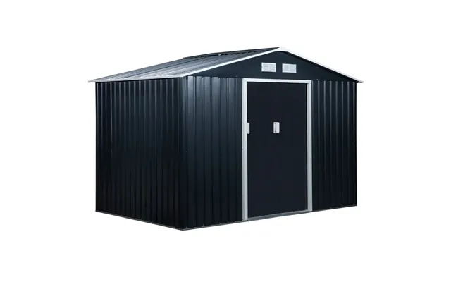 Securely Store Garden Equipment With 9x6ft Metal Roofed Storage - Dark Grey