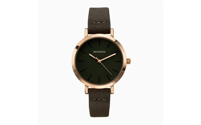 Sekonda Ladies Minimal Rose Gold Case & Pu Strap With Green Dial 40300