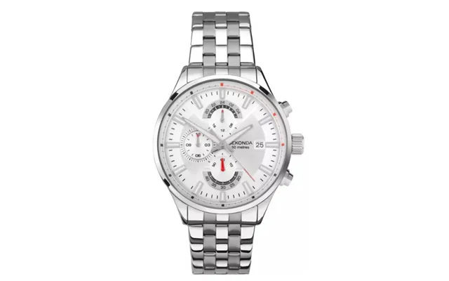 Sekonda Mens Chronograph 44mm Date Silver-white Dial With Stainless Steel Silver Bracelet Watch 30109