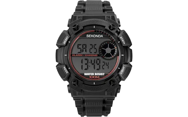 Sekonda Mens Digital Black Rubber Strap Watch 1676