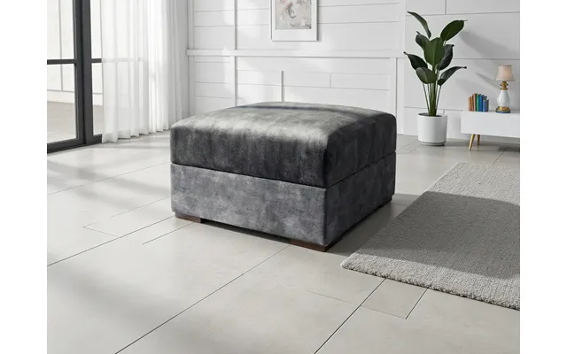 Serena Elegant Fabric Footstool Ottoman For Living Room Comfort - Black