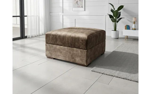 Serena Elegant Fabric Footstool Ottoman For Living Room Comfort - Brown