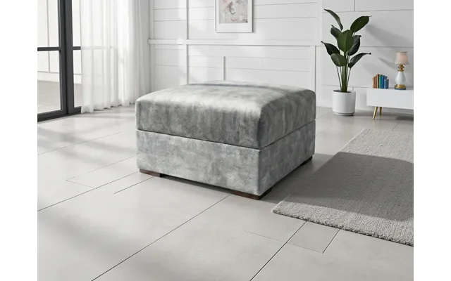 Serena Elegant Fabric Footstool Ottoman For Living Room Comfort - Grey