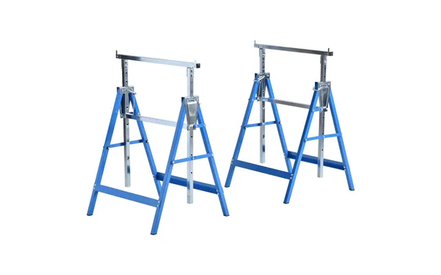 Set Of 2 Steel Adjustable Saw Horses Telescopic Builders Trestle Bench