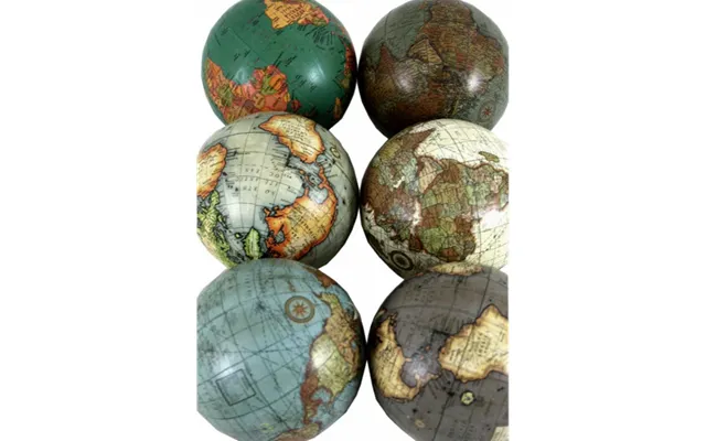 Set Of 6 X 3 Inch Decorative Globes In Assorted Colours