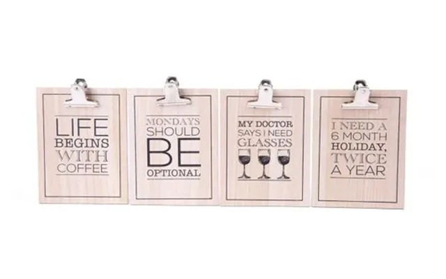 Set Of Four Slogan Clipboards