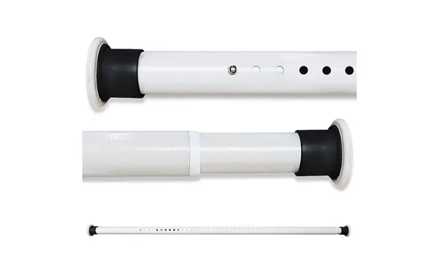 Shower Curtain Rod Extendable No Drill Telescopic Carbon Steel 70-110cm White