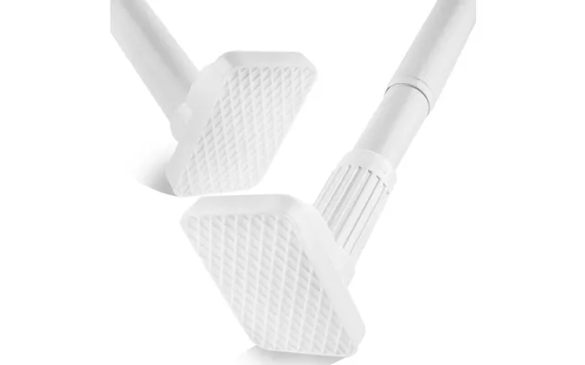 Shower Curtain Rod Telescopic Extendable 110-200cm No Drill Bathroom, Windows - White