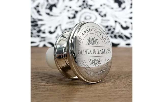 Silver Bottle Stopper Personalised Wine Gift Elegant Keepsake Accessory product image
