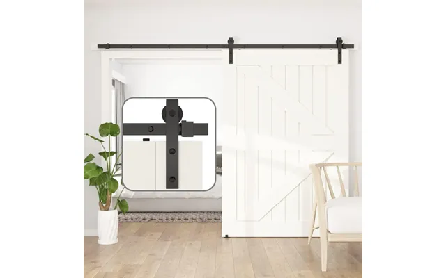 Sliding Barn Door Kit 8ft Heavy Duty Black Rail Complete Set Sankeytew