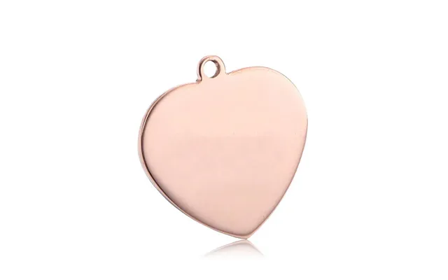 Small Pendant Anti-lost Pet Titanium Steel Tag - Heart Rose Gold M