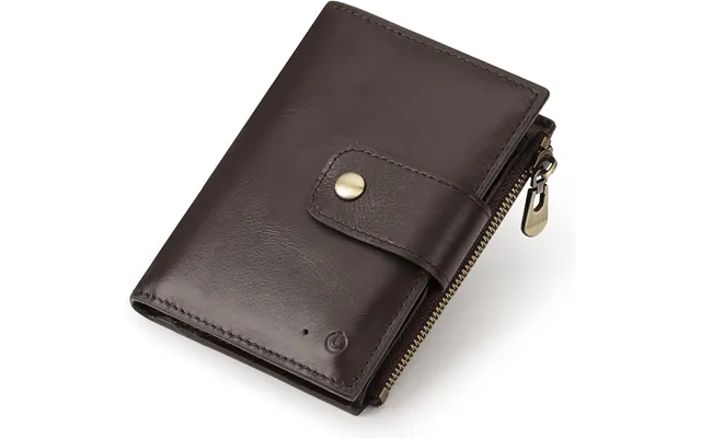 Smart Anti-theft Gps Men's Wallet Rfid Blocking Trifold Cowhide Genuine Leather