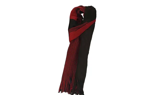 Sock Stack Mens Thermal Woven Stripe Acrylic Scarf Multi-coloured Lightweight Insulation - Red Black