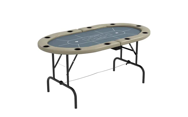 Sportnow 10 Player Folding Poker Table With Cup Holders - Steel Base