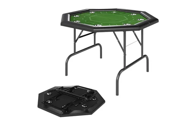 Sportnow 8 Player Foldable Poker Table With Cup Holders - Green