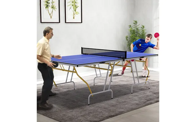 Sportnow 9ft Foldable Table Tennis Table With Cover, Net, Paddles, Balls - Blue