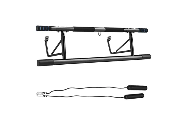 Sportnow Pull-up Bar Doorway Push Up Stand W Resistance Bands For Home Gym - 100l X 38w X 27h Cm