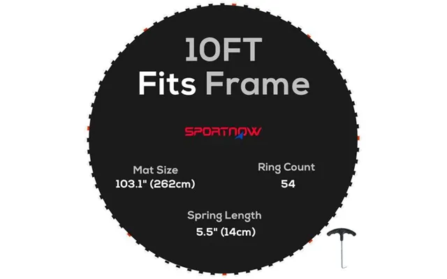 Sportnow Trampoline Mat With 54 V-hooks - For 10ft Trampoline