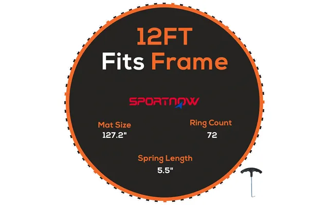 Sportnow Trampoline Mat With 72 V-hooks, For 12ft Trampoline - Orange product image