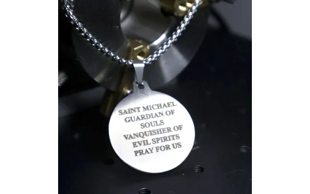 St. Michael Pendant Necklace - Men's Stainless Steel Religious Jewelry, Personalised