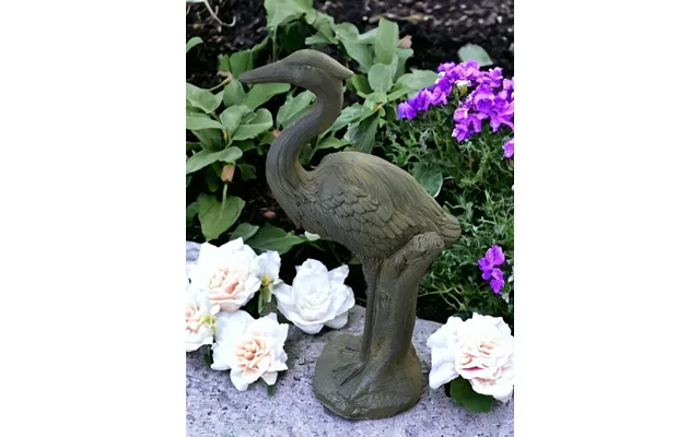 Stone Effect Grey Heron Statue