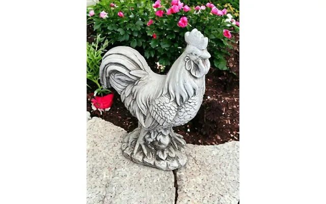 Stone Effect White Cockerel Statue