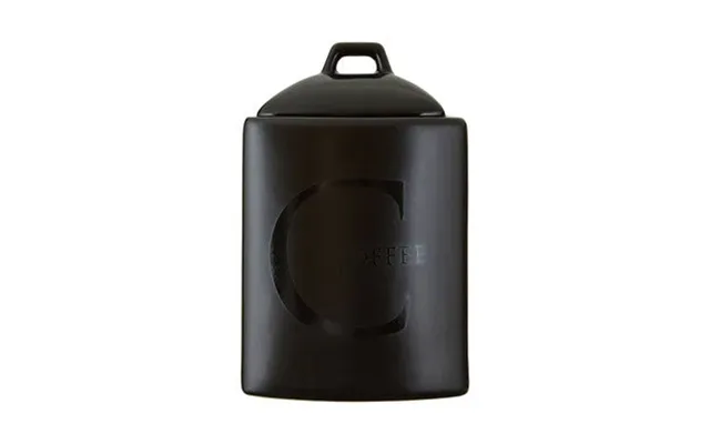 Stoneware Coffee Canister Black Text