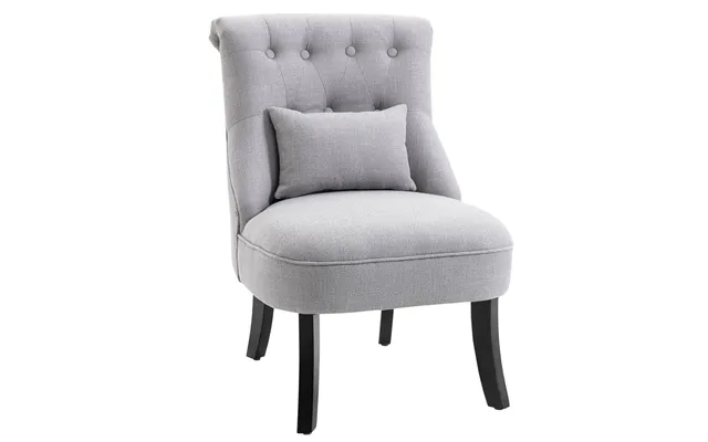 Stylish Fabric Single Sofa Chair W Pillow, Solid Wood Leg - Living Room, Dining, Bedroom