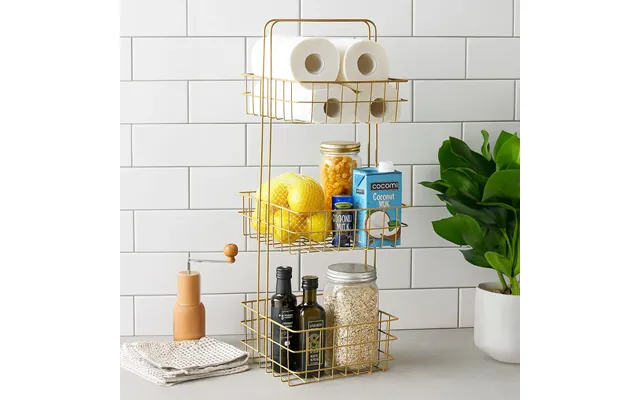 Three Tier Gold Finish Storage Caddy Kirby