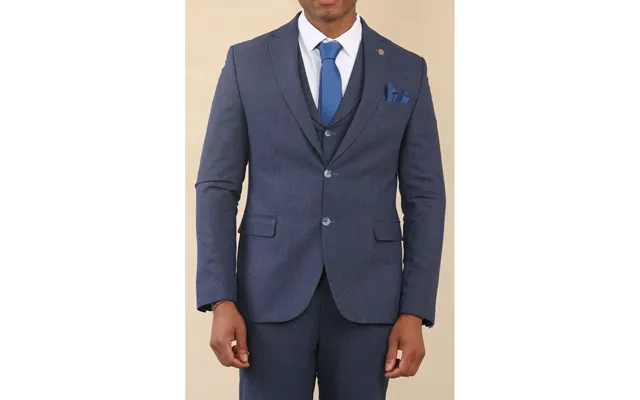 Tp-24 - Men's Navy 3 Piece Linen Summer Wedding Suit