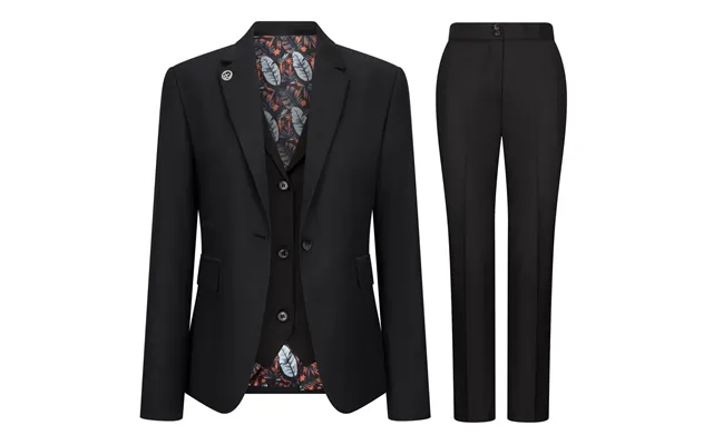 Tpw-13 - Women's 3 Piece Plain Black Suit