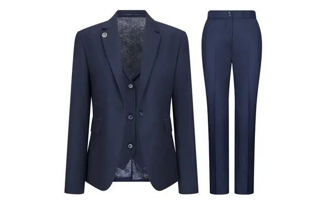 Tpw-14 - Women's 3 Piece Plain Navy Blue Suit