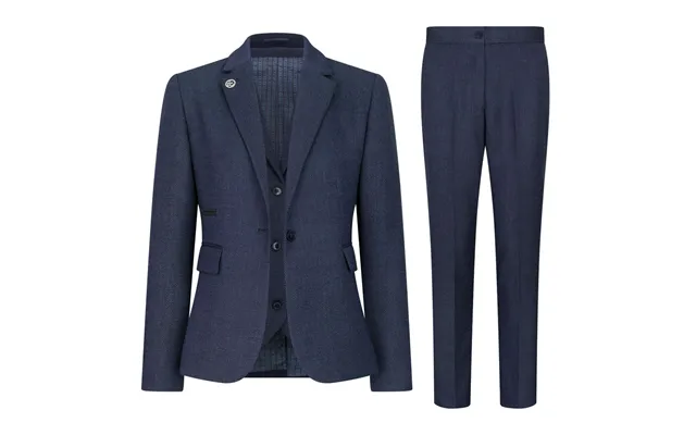 Tpw-ak-04 - Women's Navy 3 Piece Herringbone Tweed Suit