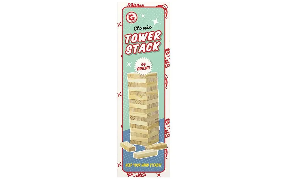 Travel Sized Classic Wooden Tower Stacking Game With 54 Bricks
