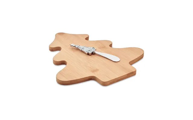 Tree-shaped Bamboo Cheeseboard Set With Knife - Glassware Uk