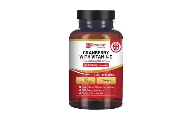 Triple Strength Cranberry 30,000mg Vitamin C I 180 Vegan Tablets By Prowise - High Quality, Immune Support product image