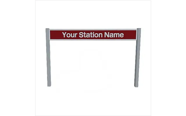 Tt Scale Pre-coloured Double-sided Personalised Post-privatisation Era Station Name Board - Red