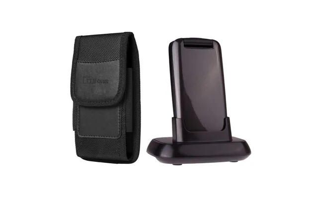 Ttfone Star Tt300 Grey Flip Senior Mobile Bundle Big Buttons - Holster Case