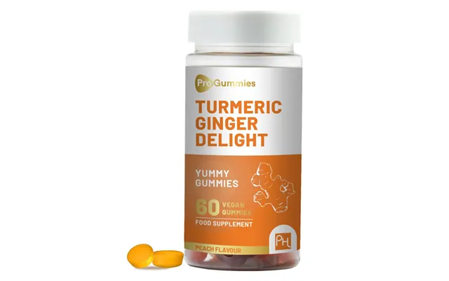 Turmeric & Ginger Gummies 60 Vegan Pro Gummies Natural Peach Flavour product image