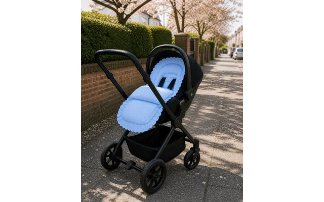 Universal Broderie Anglaise Car Seat Footmuff Cosy Toes - Blue Fits All Models